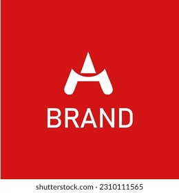 logo triangle letter a vector