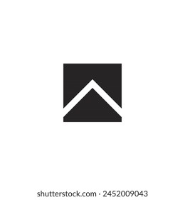Logo triángulo y montaña negro con fondo en blanco