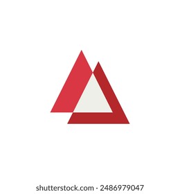 Logo triangle red split design with blank background