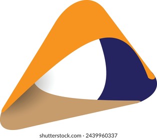 Logo triangle with the star that shoots up. The symbol for startups and games. Vector illustration
