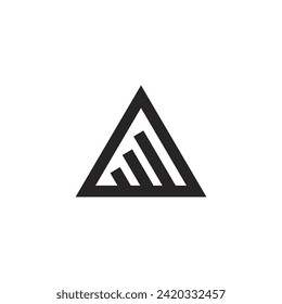 Logo triangle with strip design template element with blank background