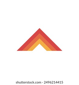 Logo triangle sun gradient or roof with blank background