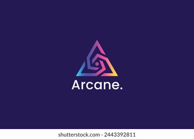 Logo Triangle Technology Artificial Intelligence Digital Connection Futuristic Network