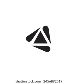 Logo triangle triple minimalist with blank background