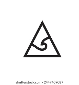 Logo triangle wave line stroke with blank background