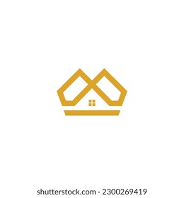 logo triangular house icon design technology illustration