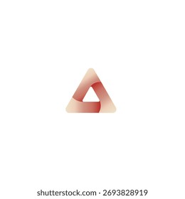 The logo is triangular in shape with each corner slanted, creating an illusion of a partially open camera shutter. The logo's orange gradient gives it a dynamic, modern, and energetic feel. 