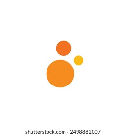 Logo triple circle orange unique design with blank background