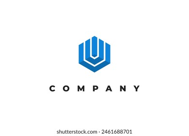 logo triple letter u modern business