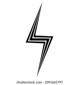 Logo triple lightning thunder bolt stock lightning icon illustration