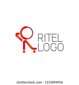 logo trolley shaped red orange gradation. Flat and modern logo