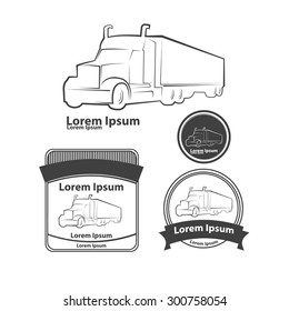 logo truck design template, simple vector illustration, elements