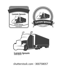 logo truck design template, simple vector illustration, elements