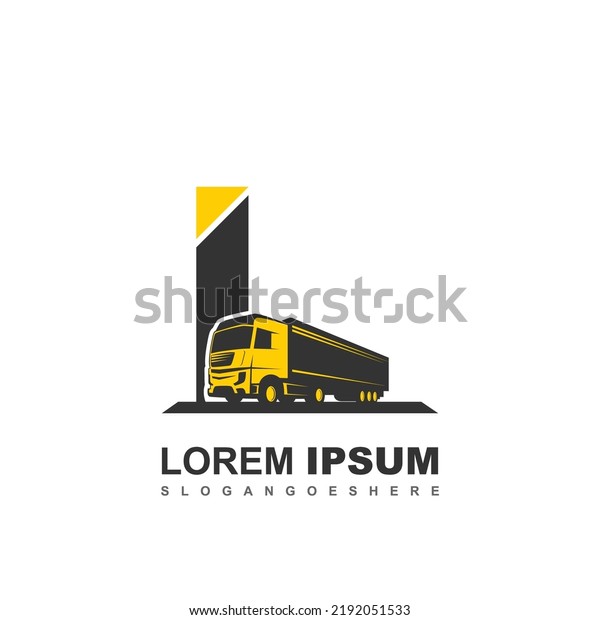 I logo with\
truck illustration for your\
brand