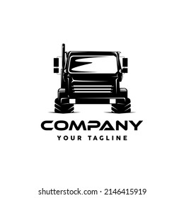 Logo with truck silhouette as icon