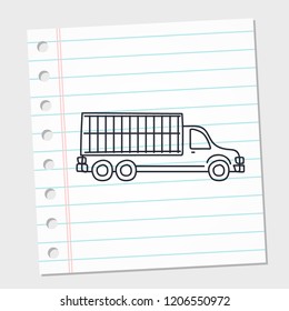 logo truck. symbol vector image on a piece of paper. vector illustration