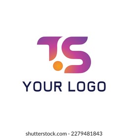 Logo TS-Buchstaben Farbverlauf für Unternehmen, TS-Symbol.