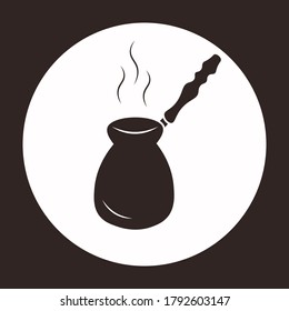 logotipo gráfico de vector turco diseño de icono de café caliente turco para sitio web blanco y negro 