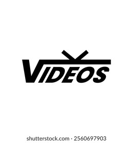 Logo tv , video or streaming simple design minimalist with blank background