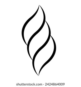 Logo twisted curve curl whistling curved lines, twisted rope