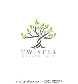 logo twister, with twisted tree vector