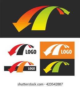 Logo two arrows. Bridge, exchange. Vector with the gradient and the simple vector.
