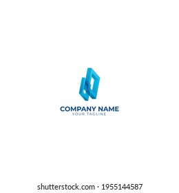 Logo two Block Vector Illustration. Suitable for your company in the field building