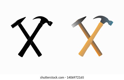 The logo of two crossed hammer