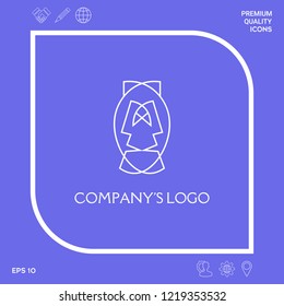 Logo - two faces, two masks - psychotherapy, theater - a symbol of interaction, dialogue, growth, development, enlightenment.
