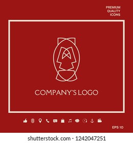 Logo - two faces, two masks - psychotherapy, theater - a symbol of interaction, dialogue, growth, development, enlightenment.