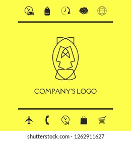 Logo - two faces, two masks - psychotherapy, theater - a symbol of interaction, dialogue, growth, development, enlightenment.