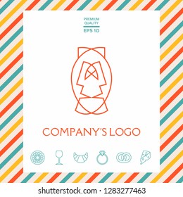 Logo - two faces, two masks - psychotherapy, theater - a symbol of interaction, dialogue, growth, development, enlightenment.