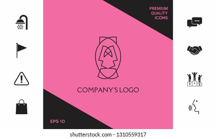 Logo - two faces, two masks - psychotherapy, theater - a symbol of interaction, dialogue, growth, development, enlightenment.
