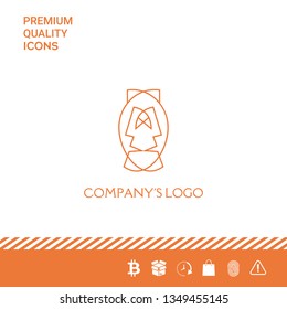 Logo - two faces, two masks - psychotherapy, theater - a symbol of interaction, dialogue, growth, development, enlightenment.