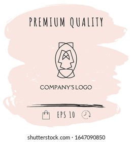 Logo - dos caras, dos máscaras - psicoterapia, teatro - un símbolo de interacción, diálogo, crecimiento, desarrollo, iluminación.