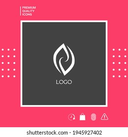 Logo - two hemispheres of the brain, two leaves, two spirals, fire tongues 