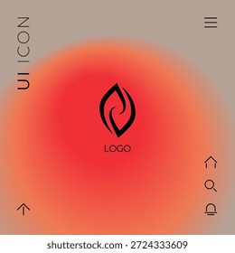 Logo - dos hemisferios del cerebro, dos hojas, dos espirales, lenguas de fuego 