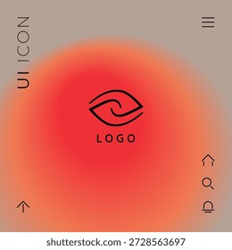 Logo - dos hemisferios del cerebro, dos hojas, dos espirales, un ojo con una pupila 