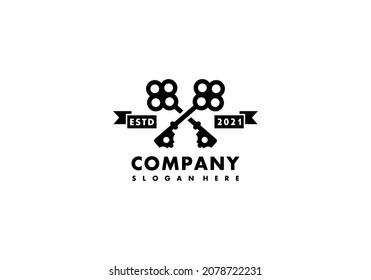 Logotipo Dos Clave Modelo De Ilustración De Vector De Color Negro Con Un Diseño Elegante Bien Para Cualquier Industria