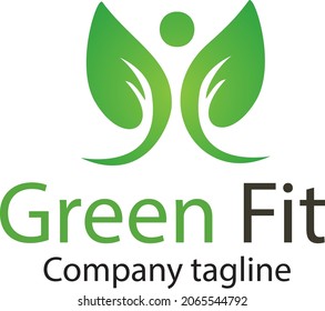 Logo con dos hojas Vector libre