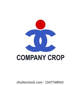 a logo with two letters c that blends in with the position of the circle and the circle above it