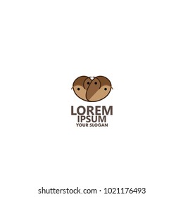 LOGO TWO OWL BIRD WITH THE LOVE FORM