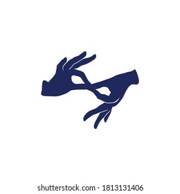 logo of two palms with thumb and index finger holding each other