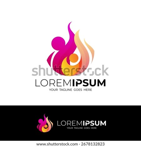 logo of two people coming together and forming a fire
