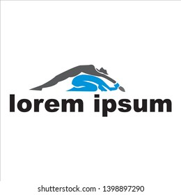 the logo of two people who are practicing a combination of yoga exercises