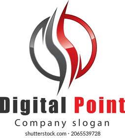Logotipo con dos semicírculos y líneas onduladas