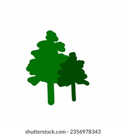 logo of two small and large pine trees side by side, nature activist logo