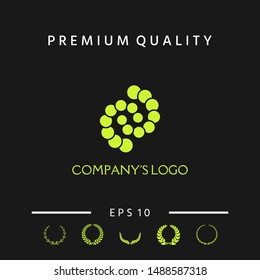 Logo - two spirals, chains of circles - a symbol of interaction, new ideas, development, enlightenment and wisdom.