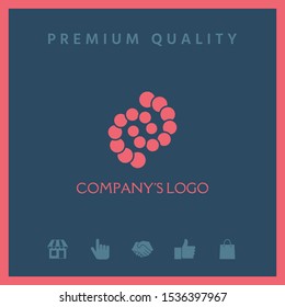 Logo - two spirals, chains of circles - a symbol of interaction, new ideas, development, enlightenment and wisdom.