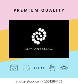 Logo - two spirals, chains of circles - a symbol of interaction, new ideas, development, enlightenment and wisdom.